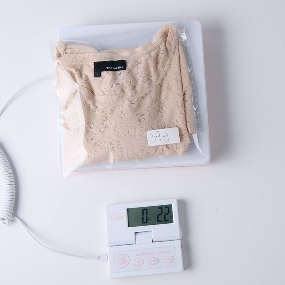 The Kooples Blouse Top Shirt Women Large Sheer Beige Floral Cotton Boho Romantic - Picture 8 of 8